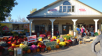  Fall festival and farm market, with pick your own apples, pumpkins, and much more, at Locally Grown Apples, Pumpkins, Fall Festival at Sunrise River Farm in Wyoming, Minnesota, NE of Minneapolis